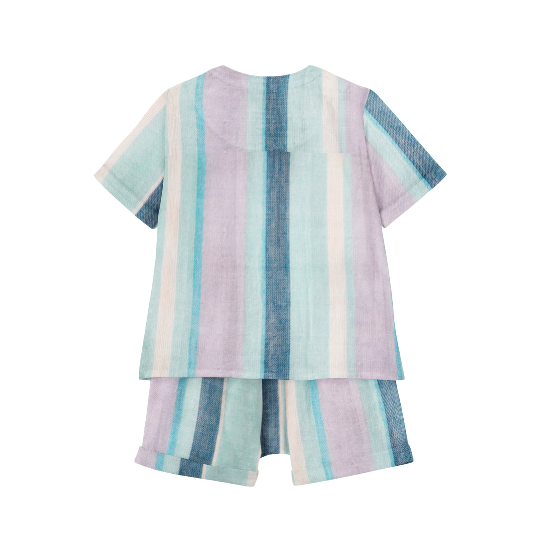 'Blue & Purple Stripe' Organic Pajama Short Set