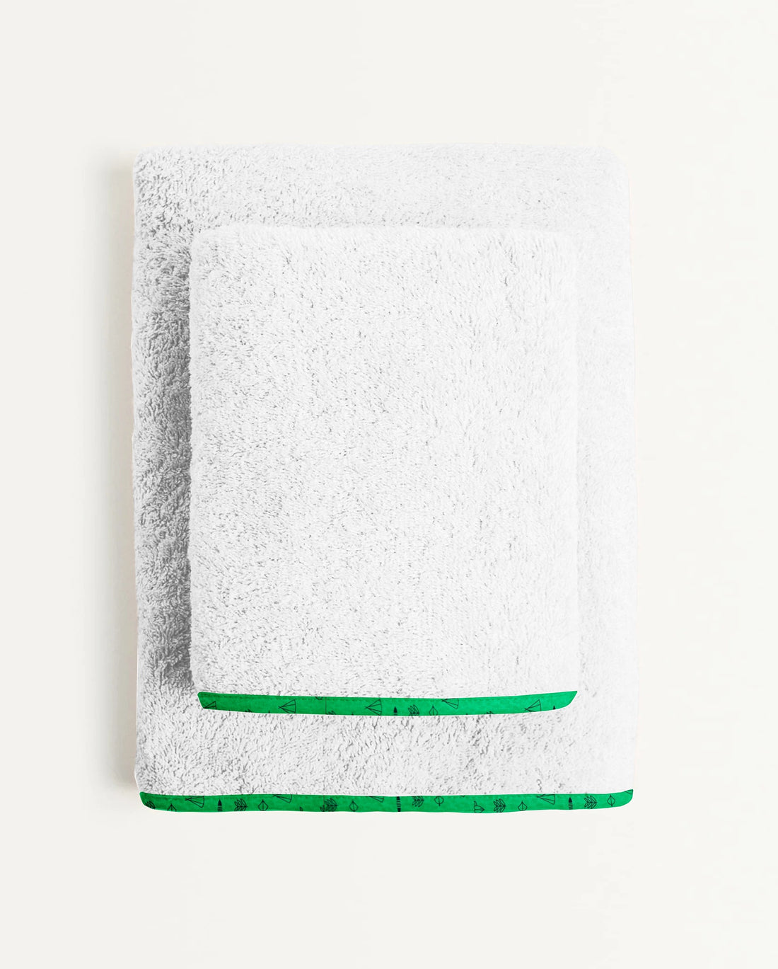 'Green Line Drawing’ Organic Junior Towel Set