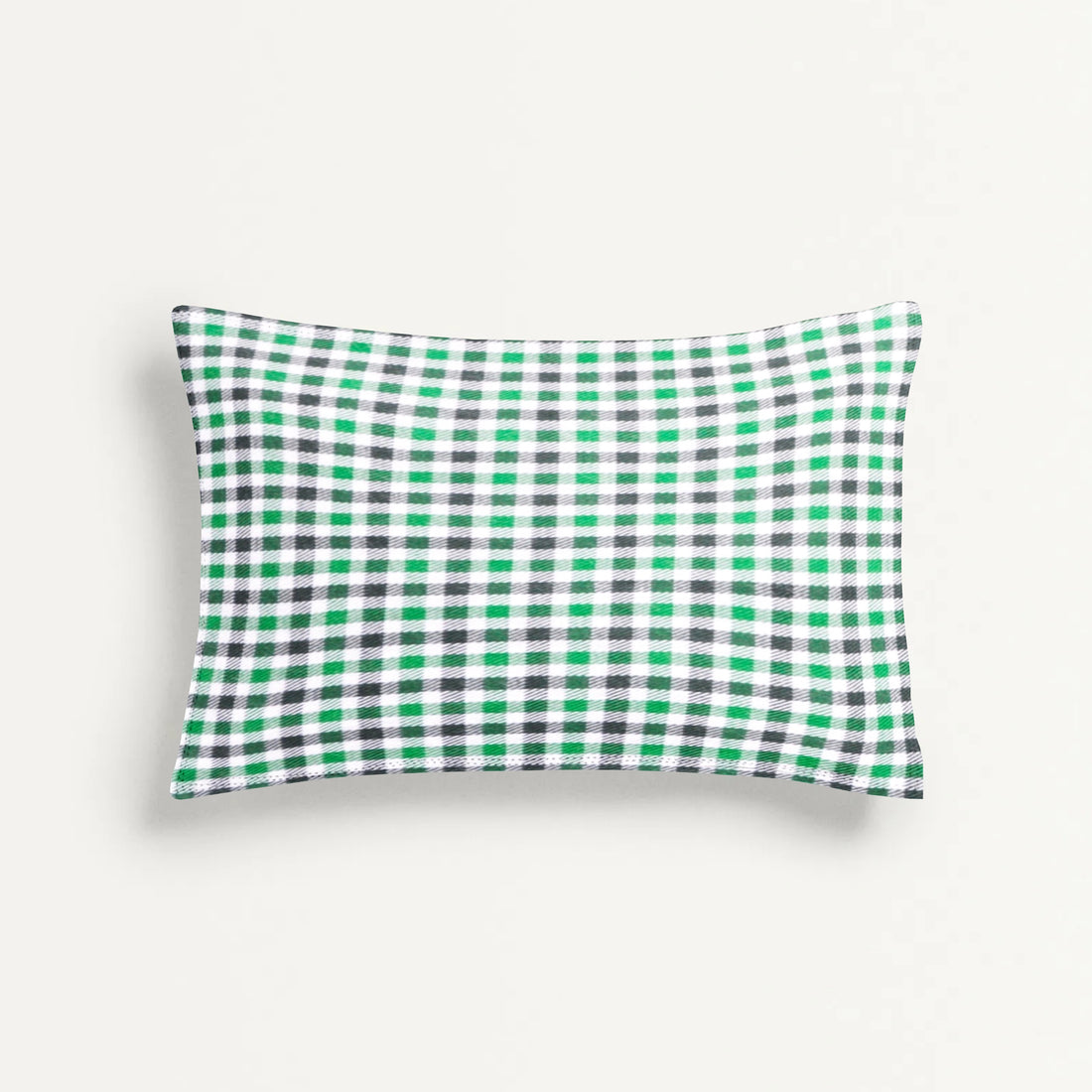 'Green and Black Checks' Organic Baby Pillow Cover