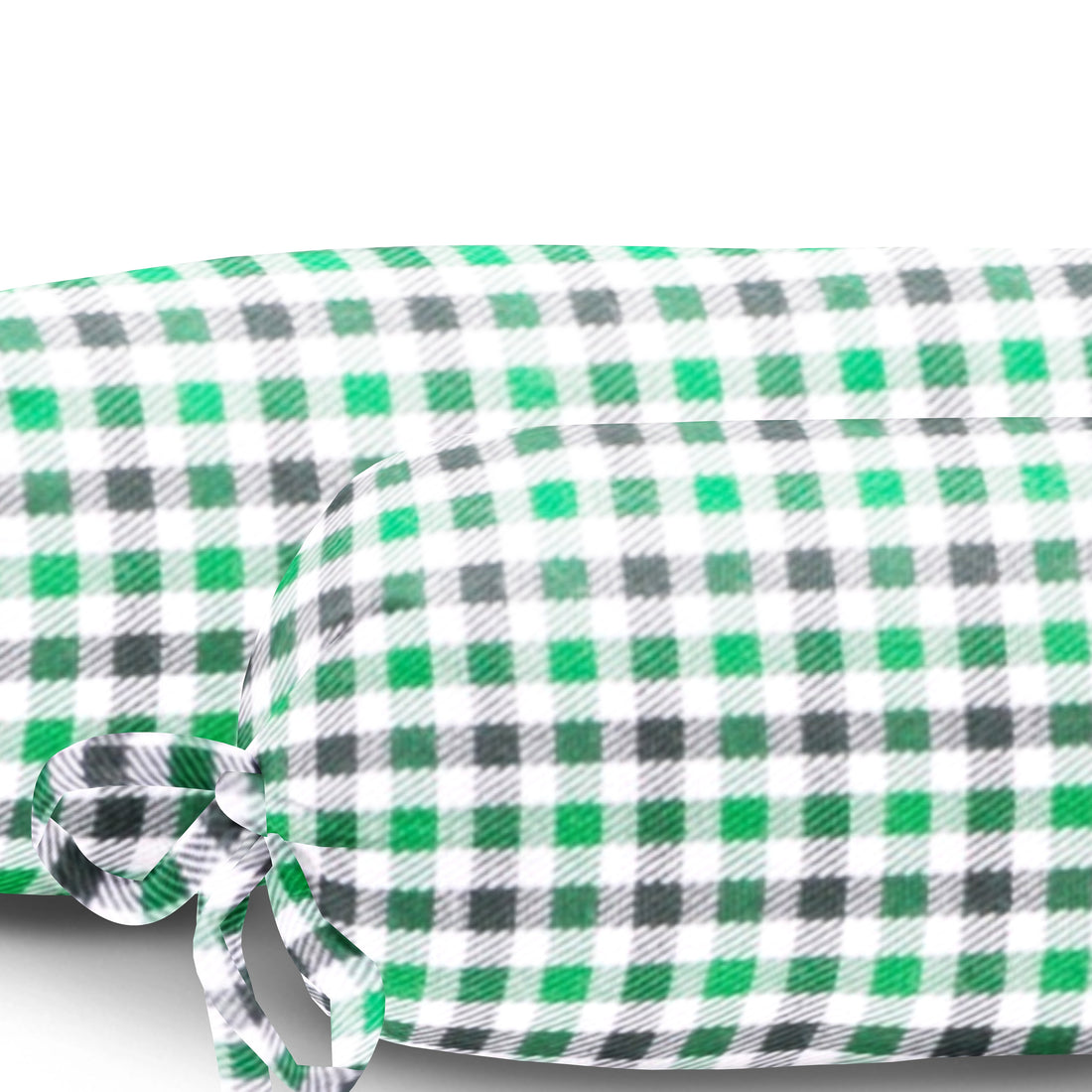 ‘Green and Black Checks’ Organic Baby Bolster Cover