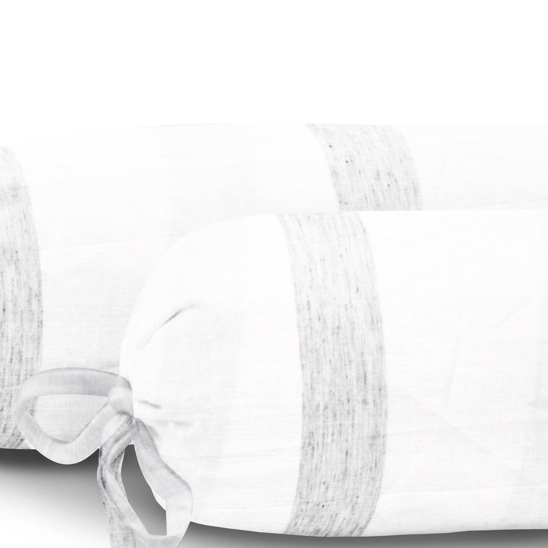 ‘Grey Pencil Stripe’ Organic Baby Bolster Cover