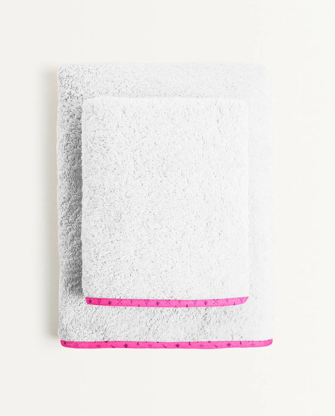 'Pink Line Drawing’ Organic Junior Towel Set