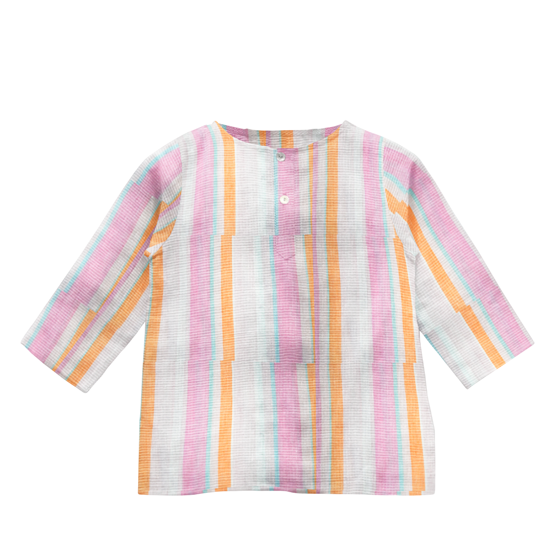 'Pink & Orange Stripe' Organic Pajama Kurta Set