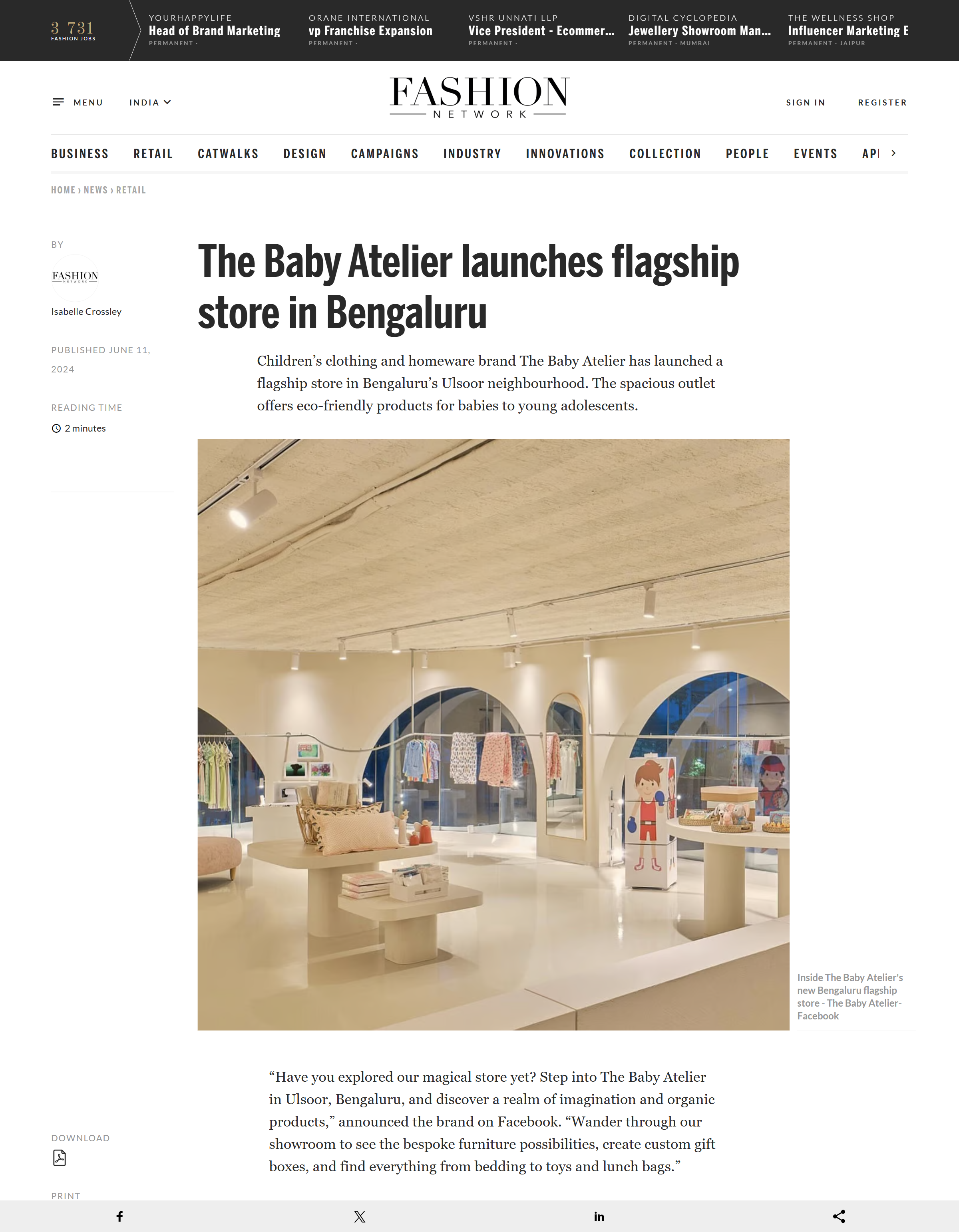 The Baby Atelier launches flagship store in Bengaluru