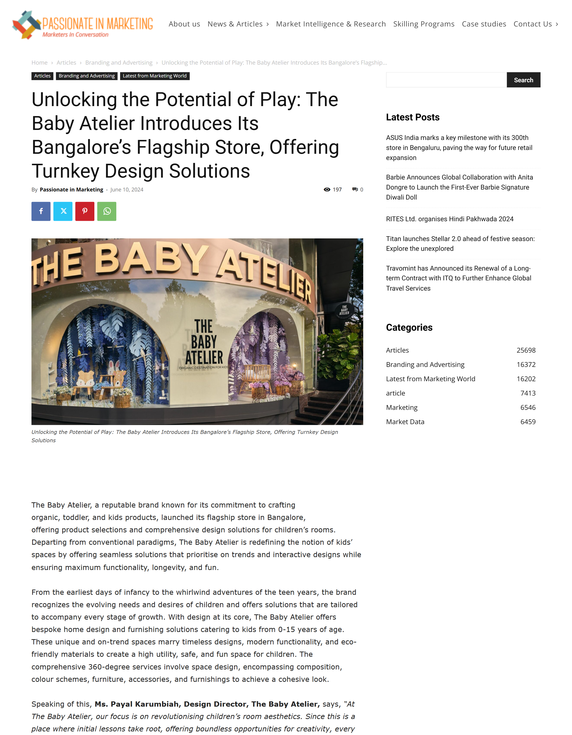 Unlocking the Potential of Play: The Baby Atelier Introduces Its Bangalore’s Flagship Store, Offering Turnkey Design Solutions