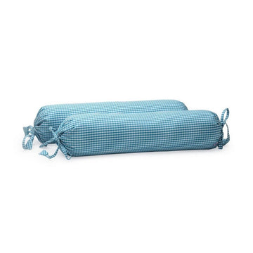 ‘Blue Checks’ Organic Baby Bolster Cover