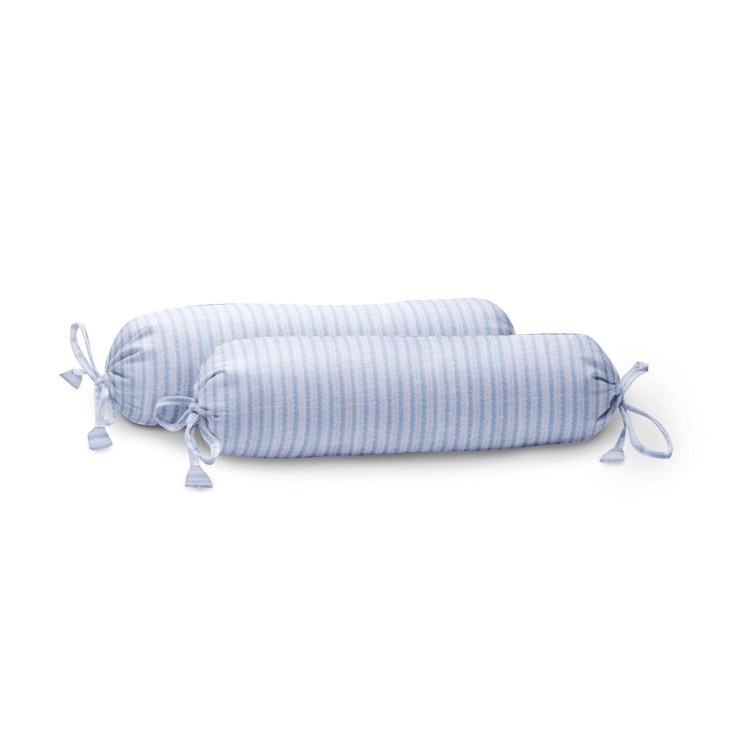 ‘Blue and White Stripes’ Organic Baby Bolster Cover