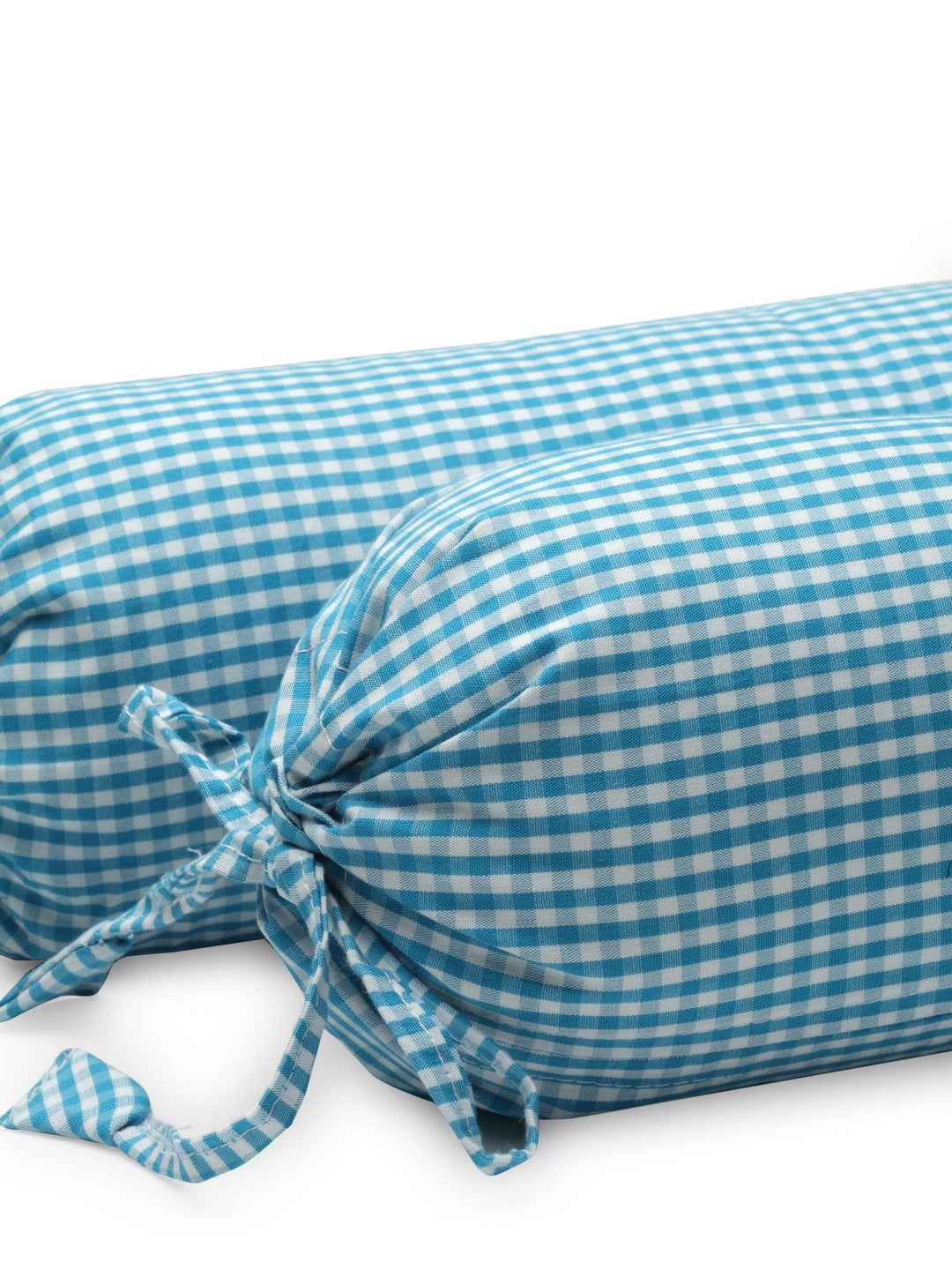 ‘Blue Checks’ Organic Baby Bolster Cover